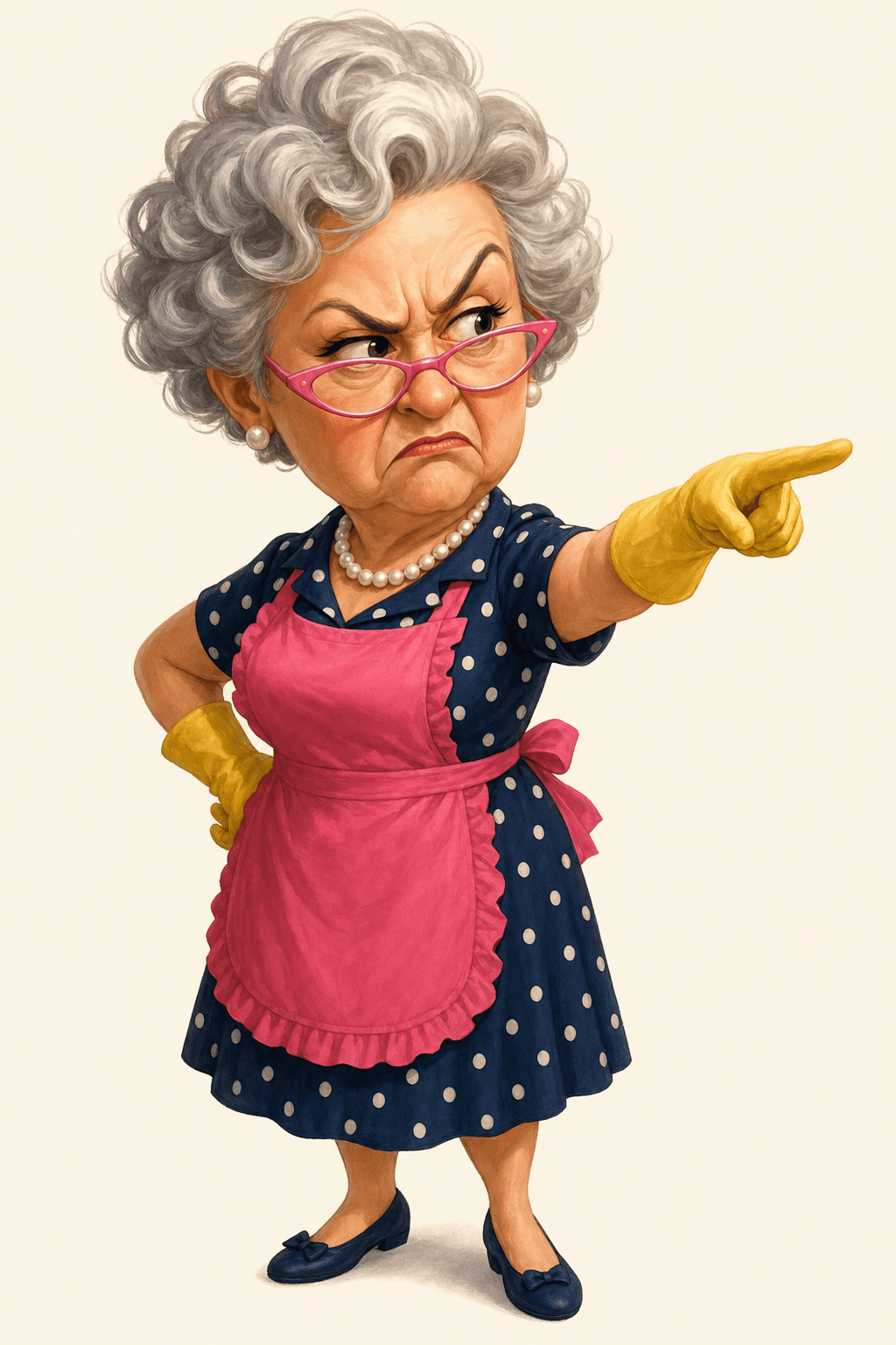 The Mother-in-Law pointing at the reader